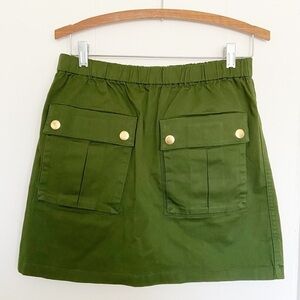 J Crew pine green cotton blend cargo pocket miniskirt #L6912‎ small